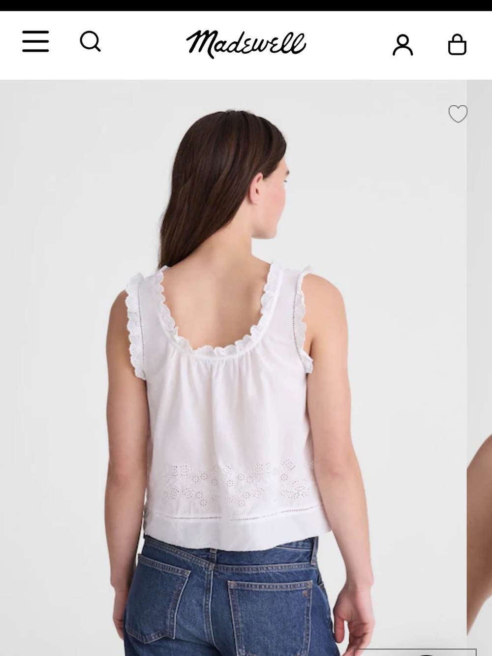 Madewell Women’s Leah Top- white size M NWT - Picture 8 of 9